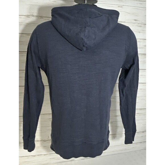 Faherty Hoodie Men Small Blue Organic Cotton Lightweight Pullover Slub Knit - Picture 8 of 14